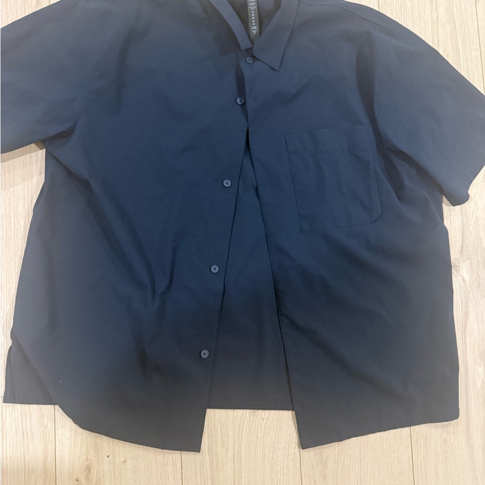 lululemon athletica Dark Blue Casual Button Down Shirt